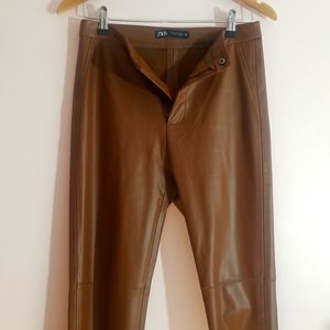 Zara Faux Brown leather leggings